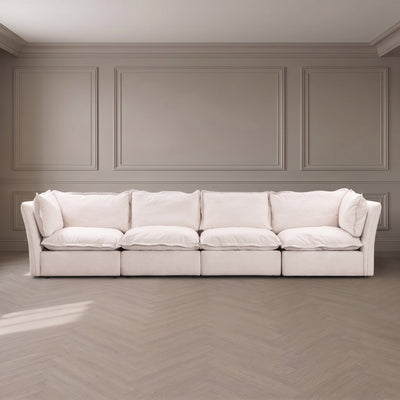 Mallow Coastal Weave Linen 4 seater Sofa Sofa 