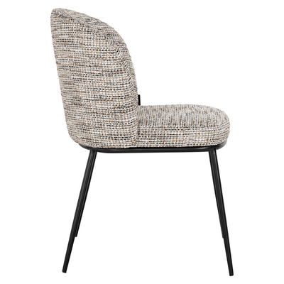 Malou Taupe Two Toned Textured Dining Chair with Black Legs - Set of 2 Furniture 