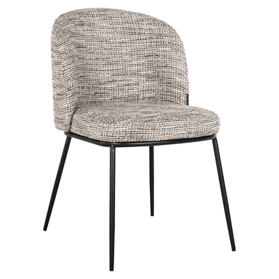 Malou Taupe Two Toned Textured Dining Chair with Black Legs - Set of 2 Furniture 