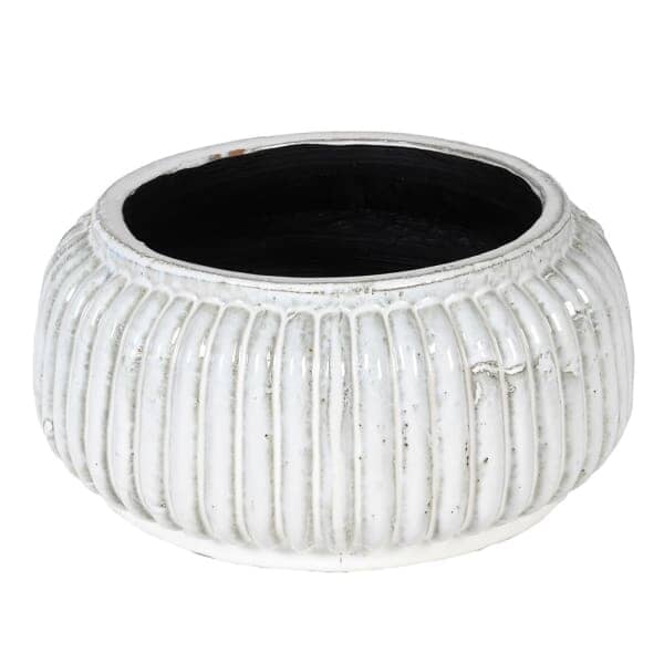 Malton Cream Ribbed Ceramic Planter Accessories 