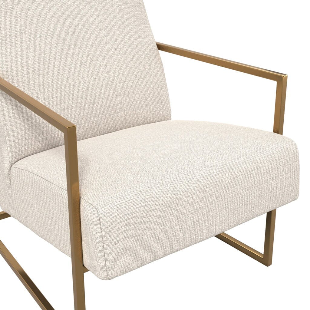 Manila Cream Textured Accent Chair with Gold Frame Furniture 