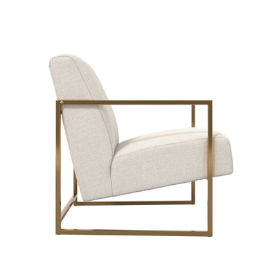 Manila Cream Textured Accent Chair with Gold Frame Furniture 