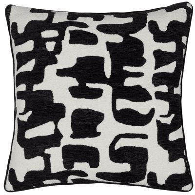 Manu Monochrome Abstract Pattern Cushion Cover - 50x50cm Textiles 