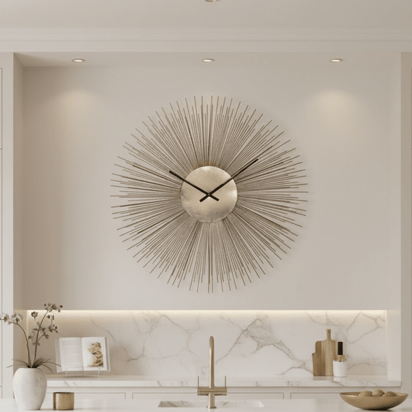 Mara Large Sunburst Gold Wall Clock Accessories 