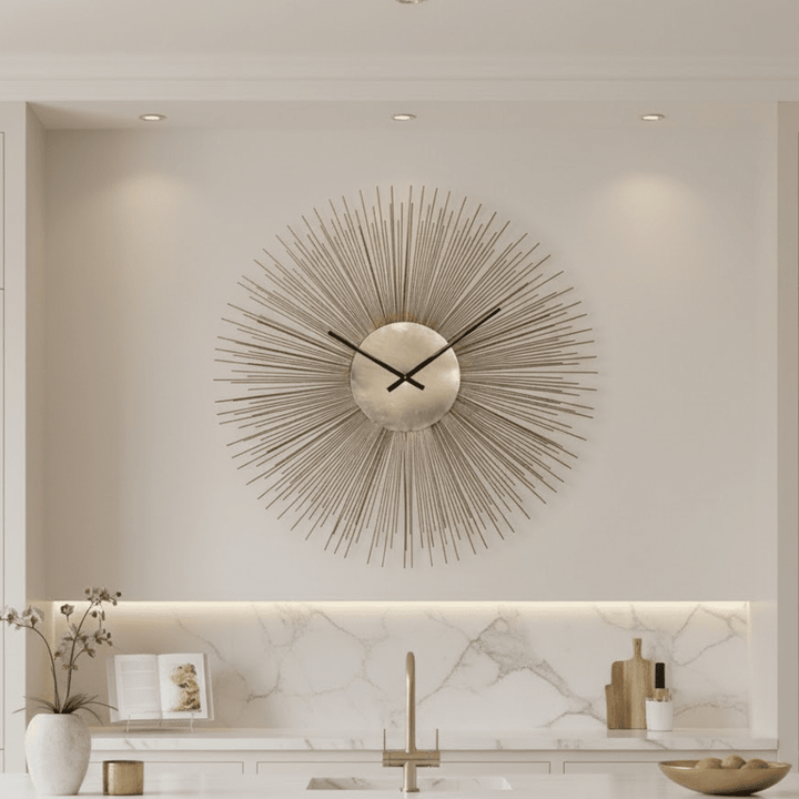Mara Large Sunburst Gold Wall Clock Accessories 
