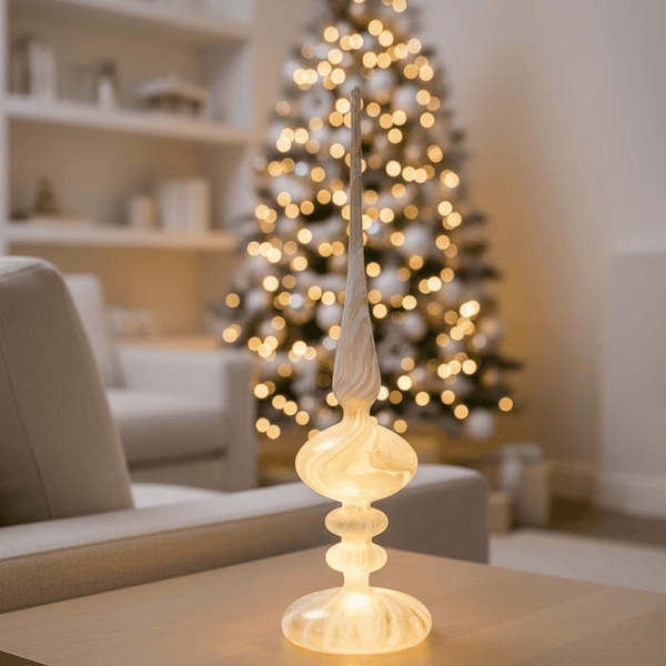 Marble Swirl Decorative Light Up Festive Ornament Accessories 
