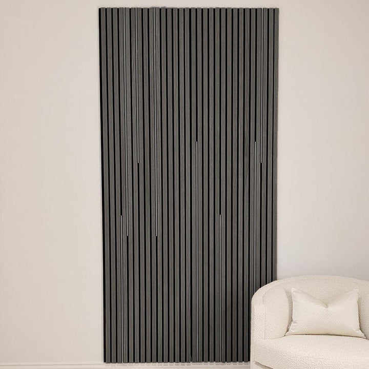 Marchmont Dark Grey Wood Veneer Decorative Acoustic Slat Wall Panel - 240 x 60cm 