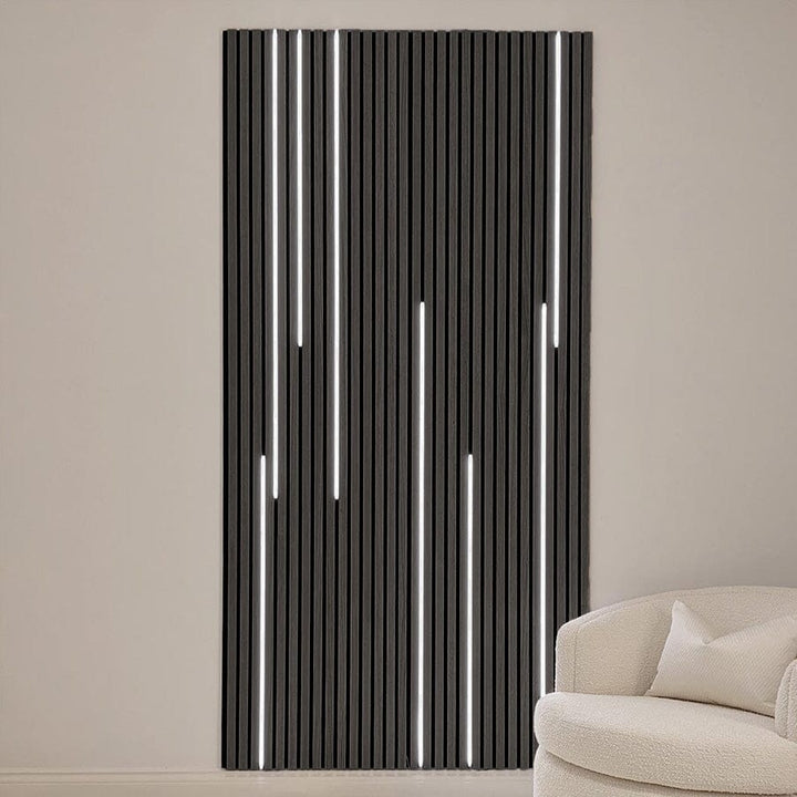 Marchmont Dark Grey Wood Veneer Decorative Acoustic Slat Wall Panel - 240 x 60cm 