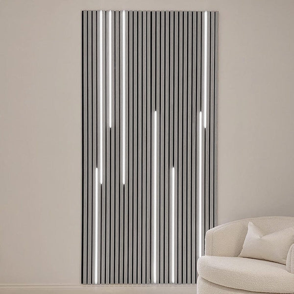 Marchmont Light Grey Wood Veneer Decorative Acoustic Slat Wall Panel - 240 x 60cm 