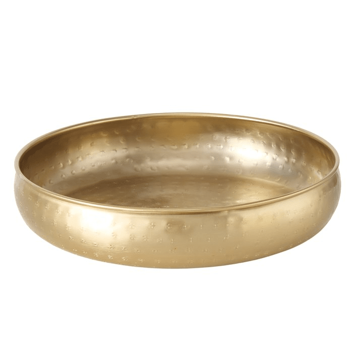 Marcia Gold Round Hammered Decorative Dish Accessories 
