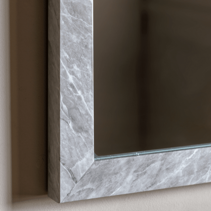 Marcie Medium White Marbled Wall Mirror Accessories 