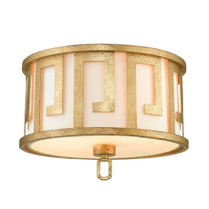 Margot Gold Distressed 2 Light Flush Ceiling Light Lighting 