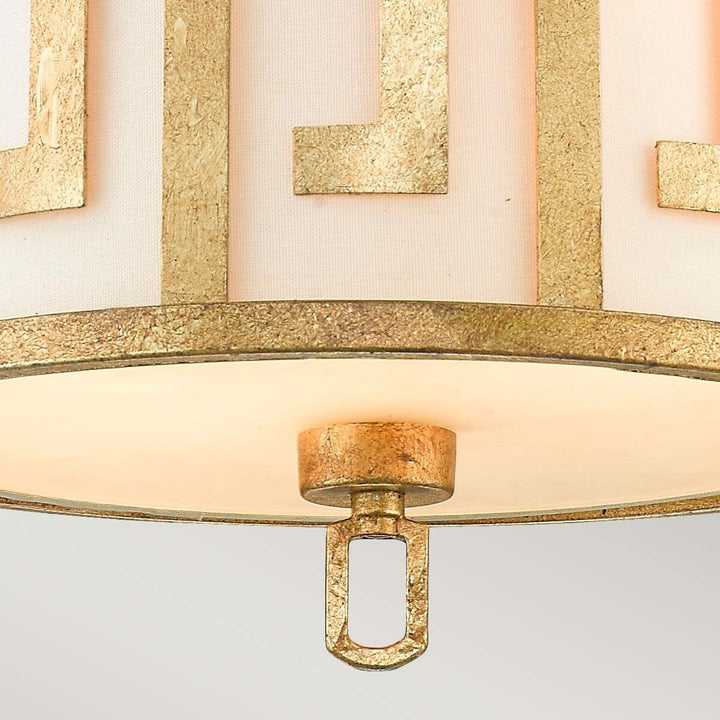 Margot Gold Distressed 2 Light Flush Ceiling Light Lighting 
