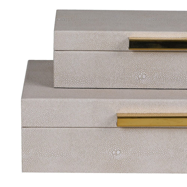 Margot Taupe & Gold Decorative Storage Boxes - Set of 3 Accessories 