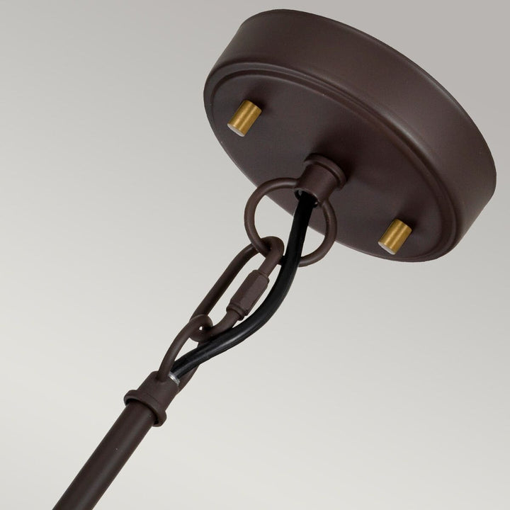 Maria Dark Brown & Brass Ribbed Glass 3 Light Pendant Ceiling Light Lighting 