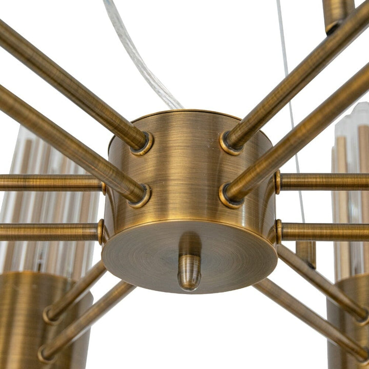 Maribelle Premium Brass & Glass 6 Arm Chandelier Lighting 