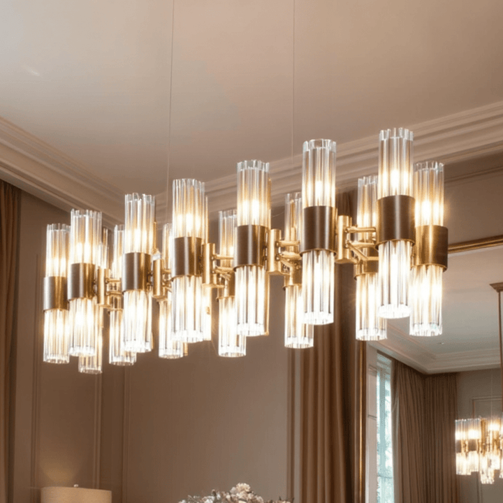 Maribelle Premium Gold Rectangular Chandelier Lighting 