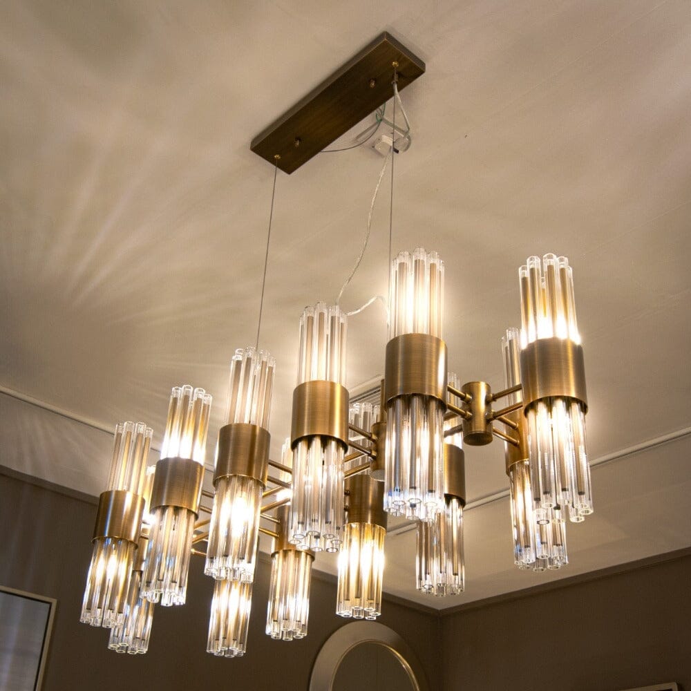 Maribelle Premium Gold Rectangular Chandelier Lighting 