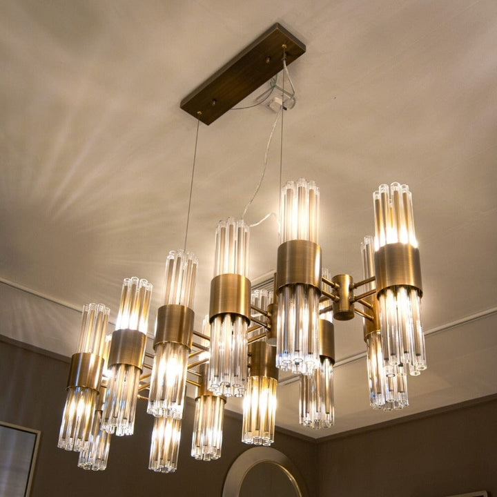 Maribelle Premium Gold Rectangular Chandelier Lighting 