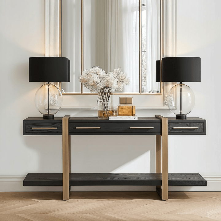 Marille Black & Bronze Large Console Table – Rowen Homes
