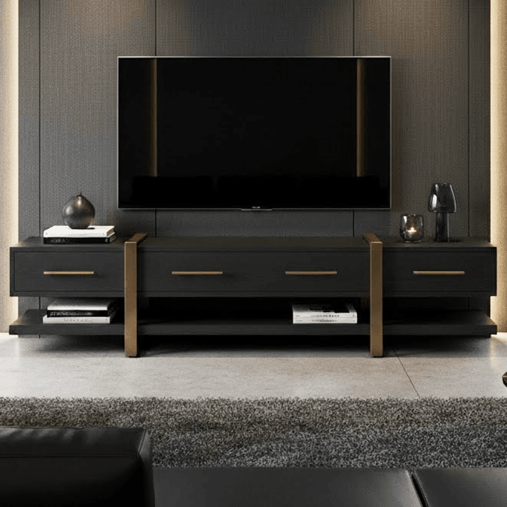 Marille Black & Bronze Large TV Unit Furniture 