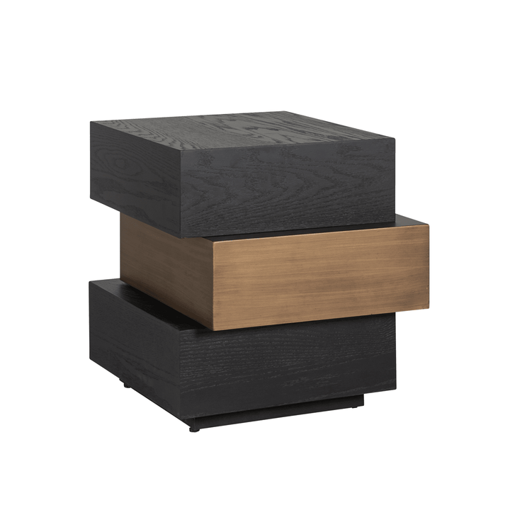 Marille Black & Bronze Stacked Side Table Furniture 