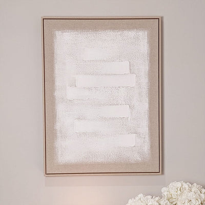 Marilyn Taupe & White Abstract Framed Canvas Wall Art Accessories 