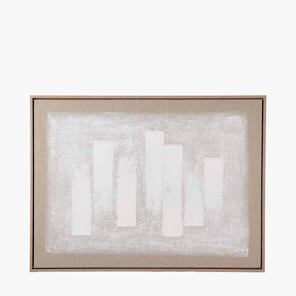 Marilyn Taupe & White Abstract Framed Canvas Wall Art Accessories 