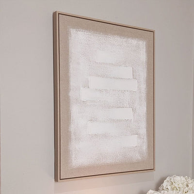 Marilyn Taupe & White Abstract Framed Canvas Wall Art Accessories 