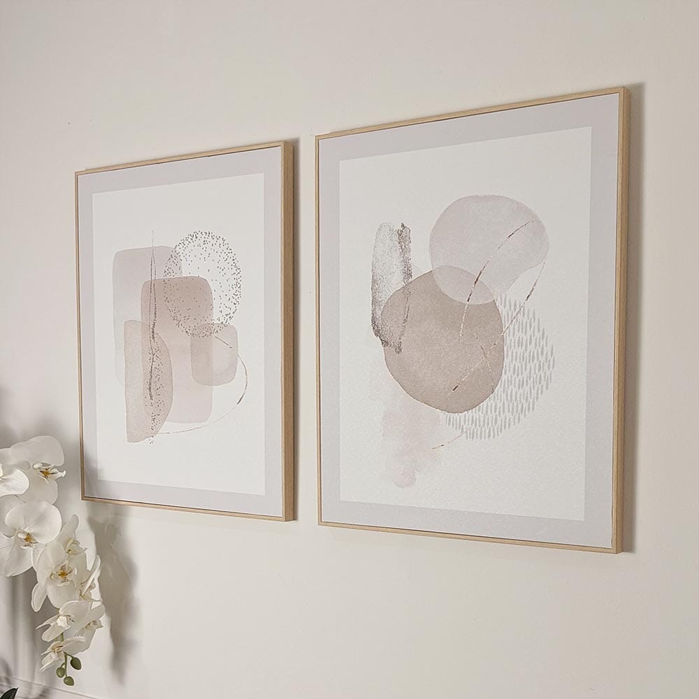 Marina Abstract Print Framed Canvas Wall Art - Set of 2 Accessories 