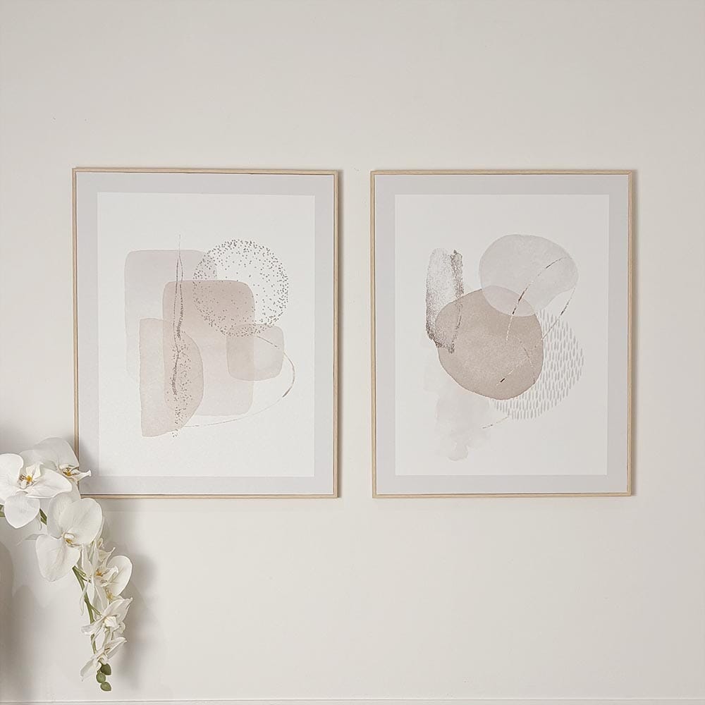 Marina Abstract Print Framed Canvas Wall Art - Set of 2 Accessories 