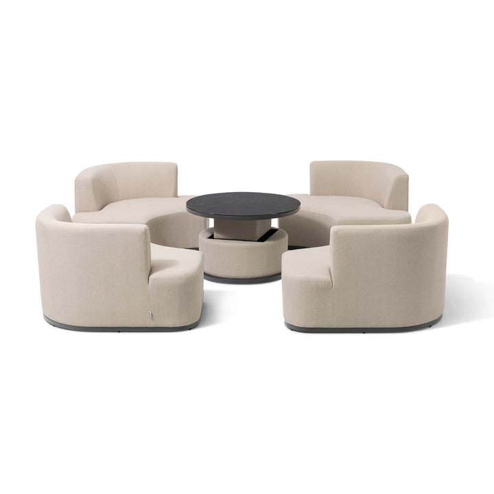 Marina Oatmeal Outdoor Modular Daybed with Rising Table Furniture 