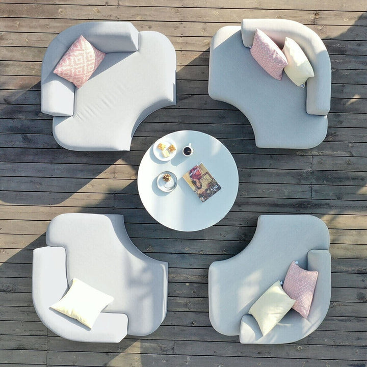 Marina Pebble Outdoor Modular Daybed with Rising Table Furniture 