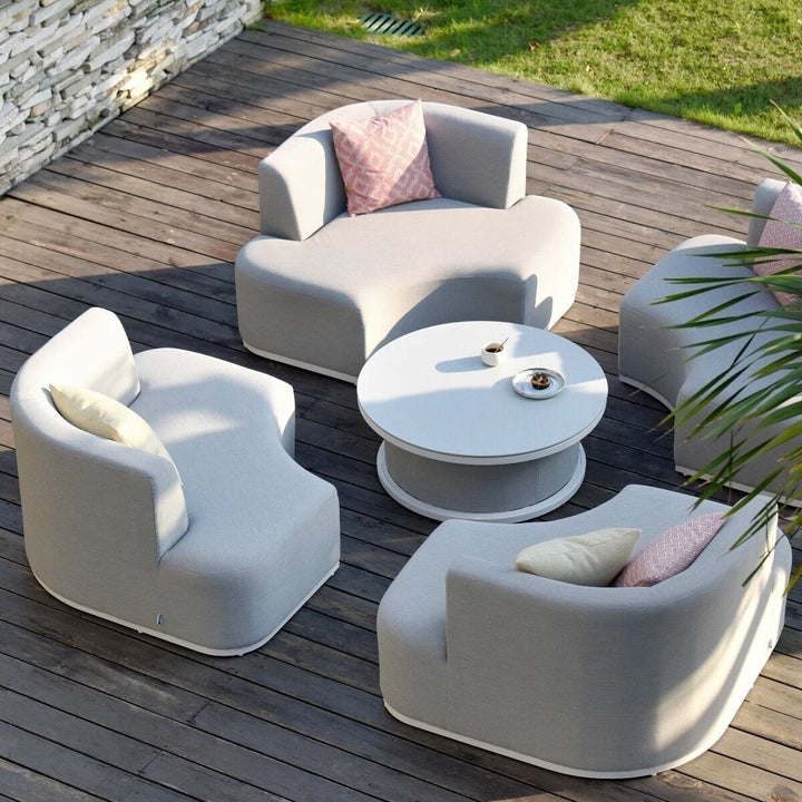 Marina Pebble Outdoor Modular Daybed with Rising Table Furniture 