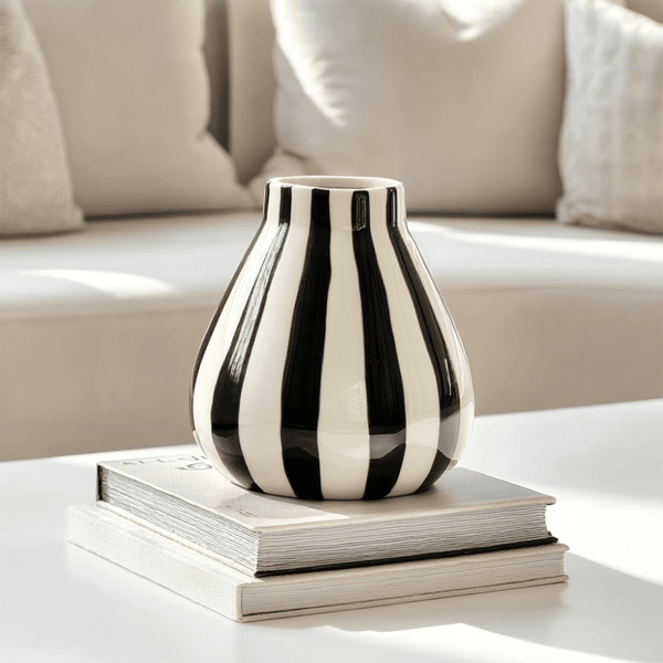 Mariza Black & White Mini Striped Vase Accessories 