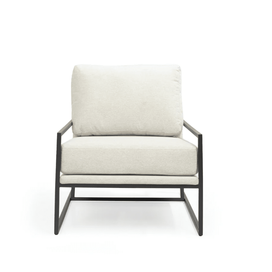 Marlene Cream Velvet Lounge Chair with Matte Black Accent Furniture 