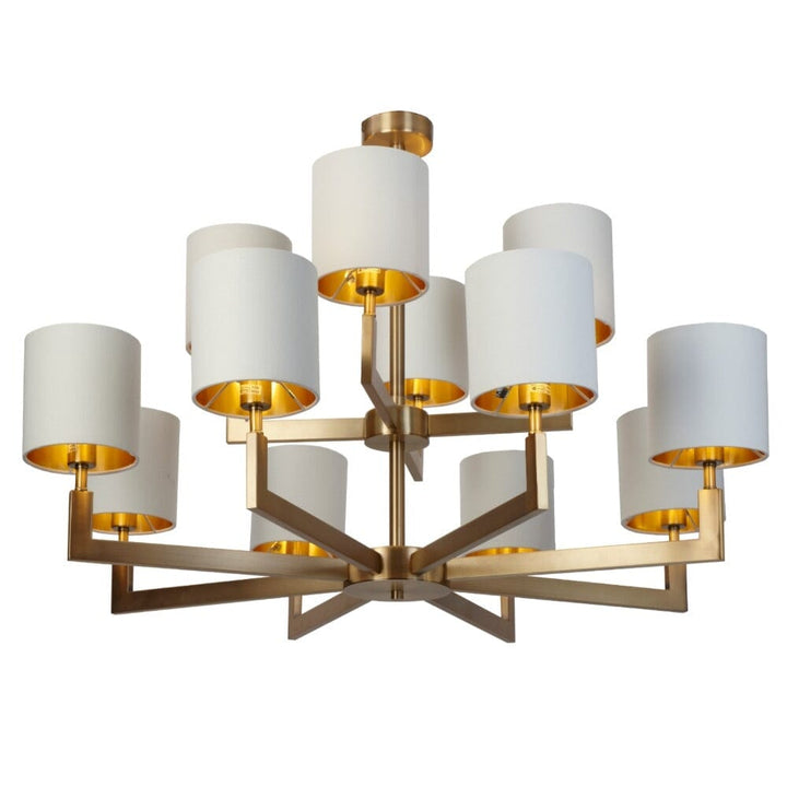 Marlia Luxury Brushed Brass 12 Light Chandelier Lighting 