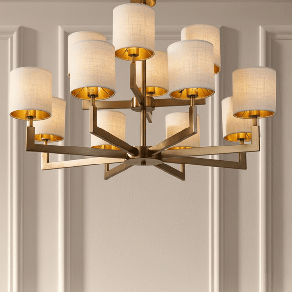 Marlia Luxury Brushed Brass 12 Light Chandelier Lighting 