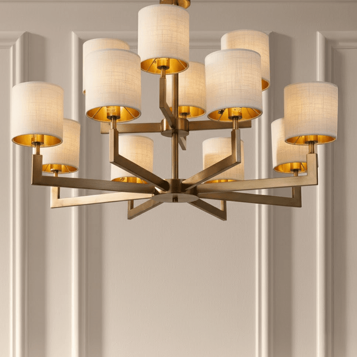 Marlia Luxury Brushed Brass 12 Light Chandelier Lighting 