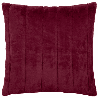 Marlowe Burgundy Faux Fur Feather Filled Cushion - 45x45cm Textiles 