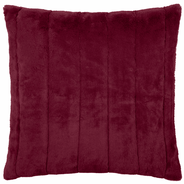 Marlowe Burgundy Faux Fur Feather Filled Cushion - 45x45cm Textiles 