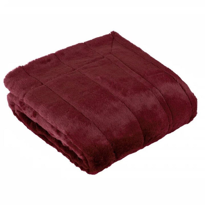 Marlowe Burgundy Faux Fur Throw Accessories 