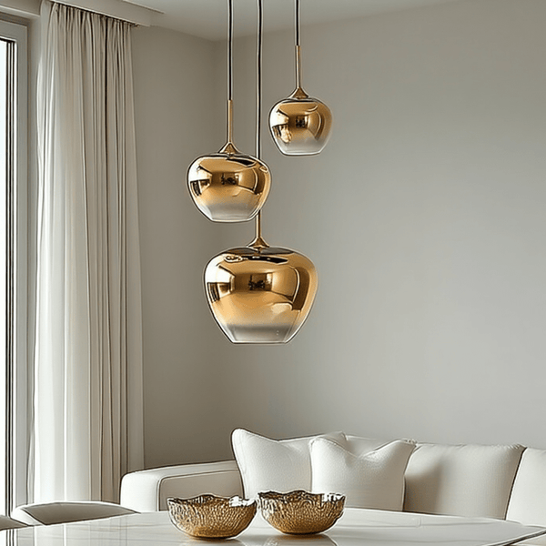 Marmilla Gold Glass Ombre 3 Light Pendant Ceiling Light Lighting 
