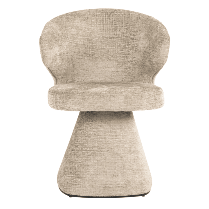 Marnie Sand Chenille Curved Dining Chair Furniture 