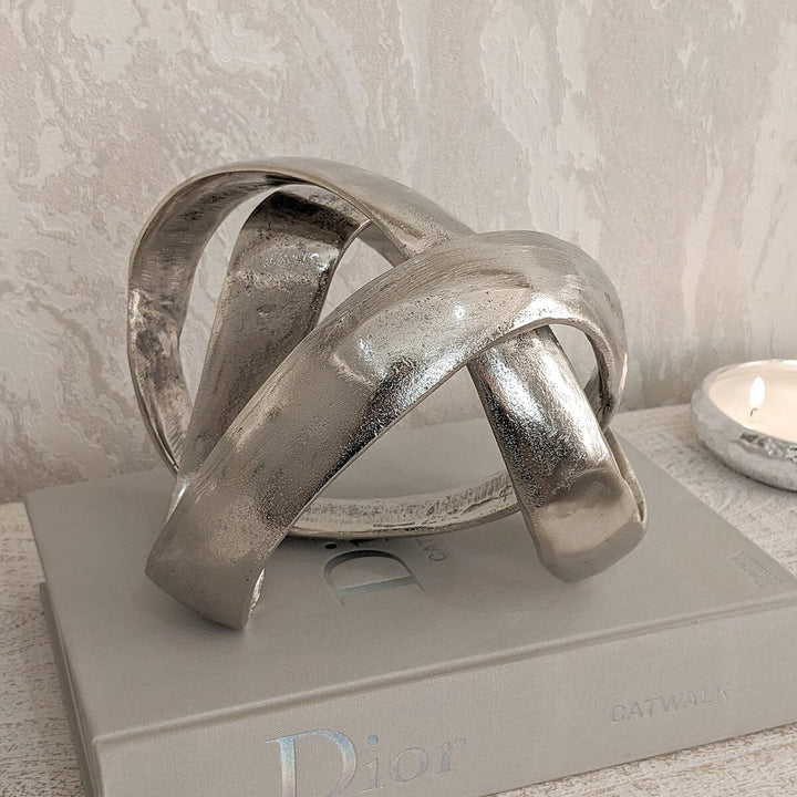 Marteli Decorative Silver Knot Sculpture Accessories 