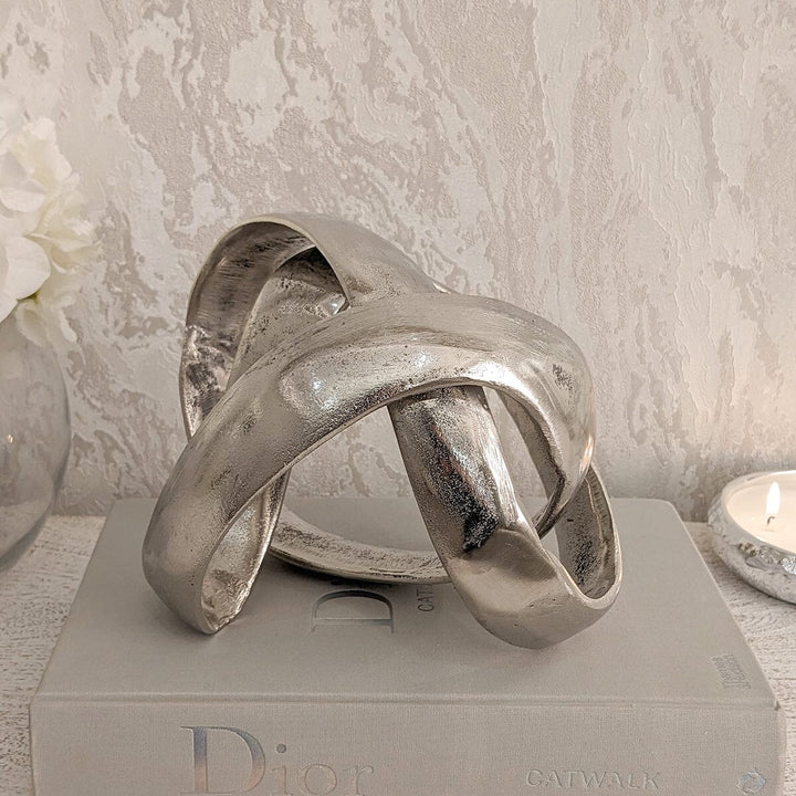 Marteli Decorative Silver Knot Sculpture Accessories 