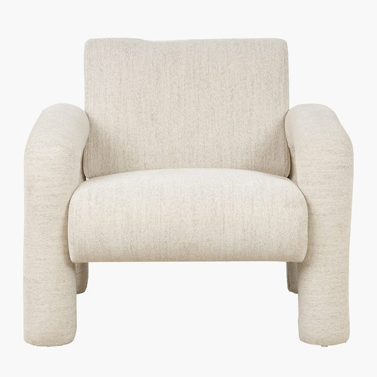 Marylebone White Textured Fabric Accent Chair Furniture 