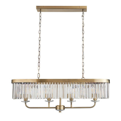 Masika Brass & Glass 4 Light Pendant Ceiling Light Lighting 