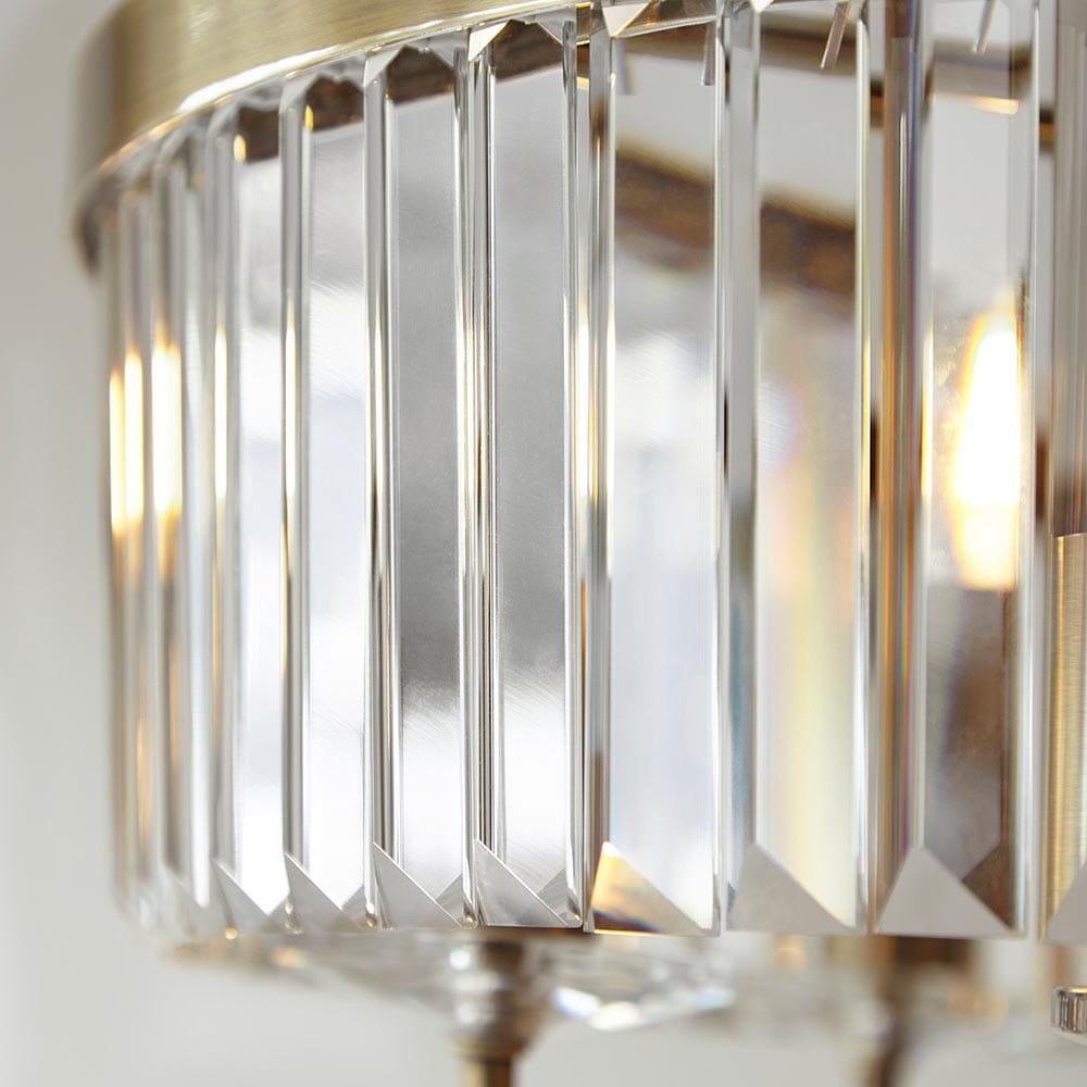 Masika Brass & Glass 6 Light Pendant Ceiling Light Lighting 