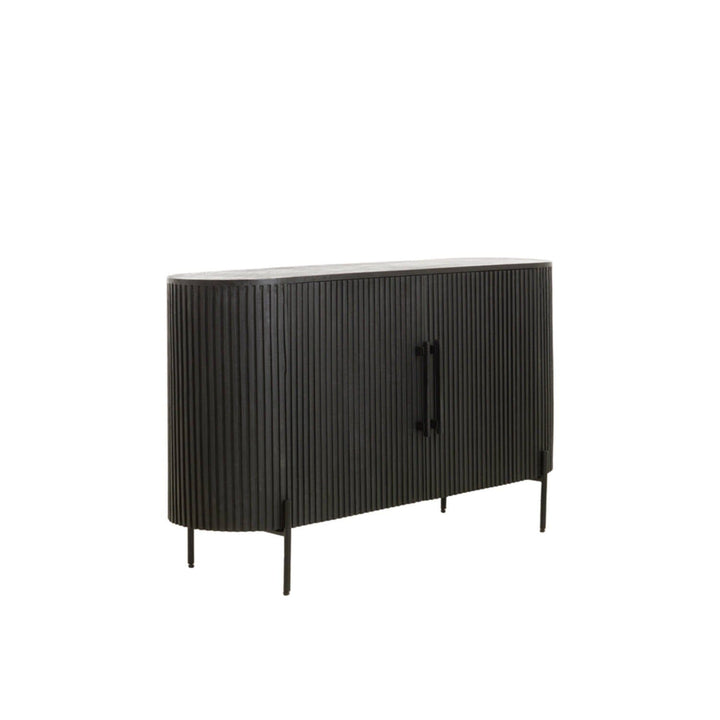 Massia Black Ribbed 2 Door Sideboard Furniture 